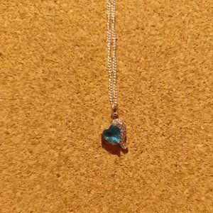 Blue Heart Gem Necklace